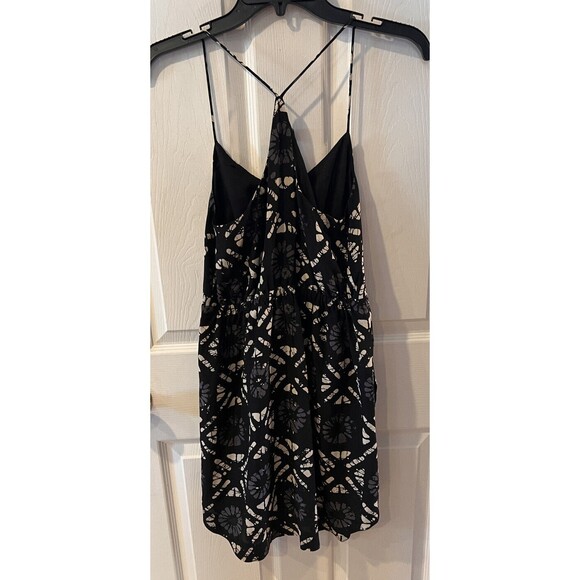 Madewell Dress Womens Sz 00 Starview Batik Silk Cami Black Blouson sleeveless - Picture 7 of 8